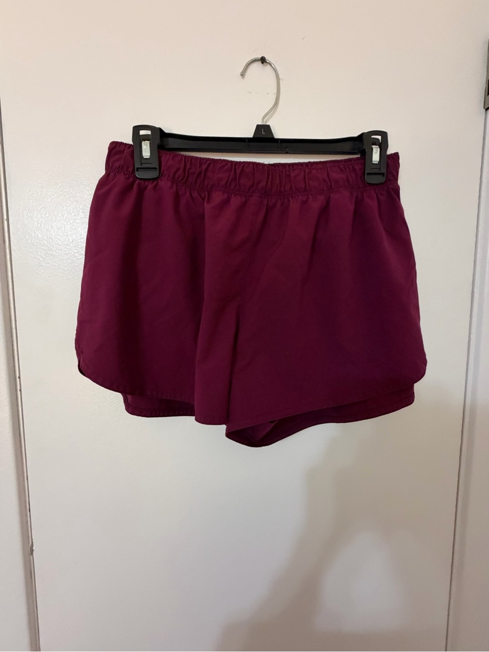 Old Navy Burgundy Athletic Shorts with Elastic Waist